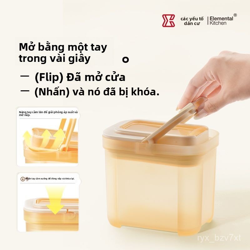 Hũ đựng thực phẩm Juyuan su kín hơi ngũ cốc bánh kẹo an toàn gia đình cao