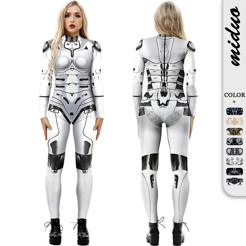 Halloween Nam Nữ 3D Robot Armor In Jumpsuit Future Sense Technology cos Suit Bar DS Suit