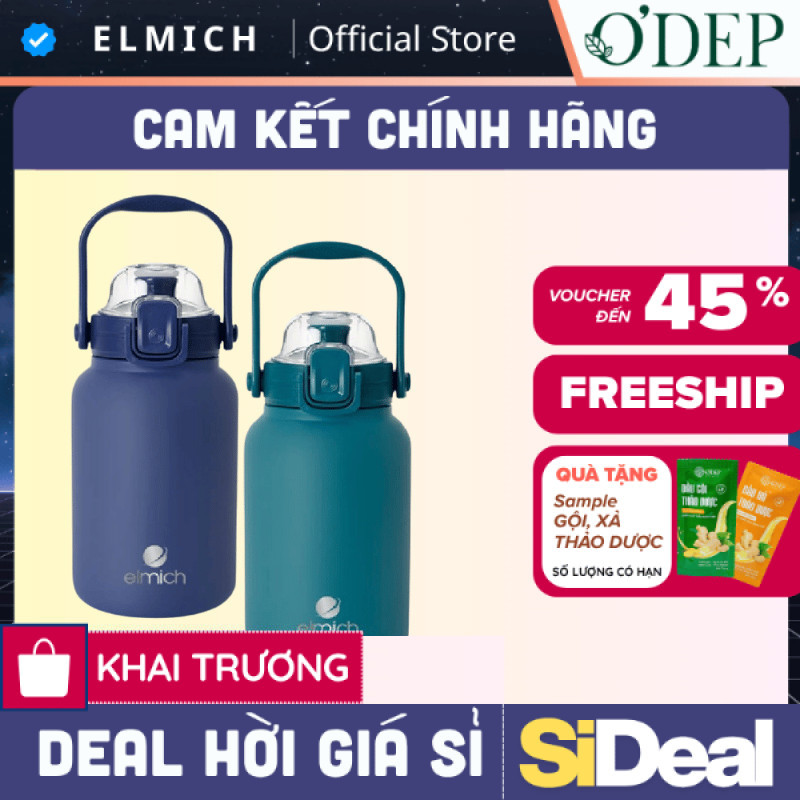 Bình giữ nhiệt inox 304 Elmich EL8373 dung tích 1.2L , Hàng chính hãng - SIDEAL SIL