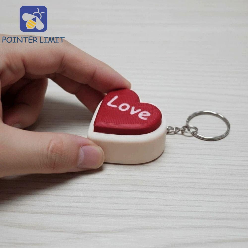 POINTER LIMIT Foods Clicker Móc chìa khóa, Nút rùa hoạt hình in 3D Henhouse Móc chìa khóa, Trái tim 