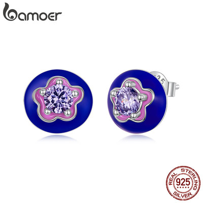 Bông tai bạc Bamoer 925 Sterling Quà tặng trang sức việt quất cho nữ