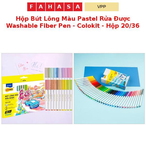 Hộp Bút Lông Màu Pastel Rửa Được Washable Fiber Pen - Colokit - Hộp 20/36