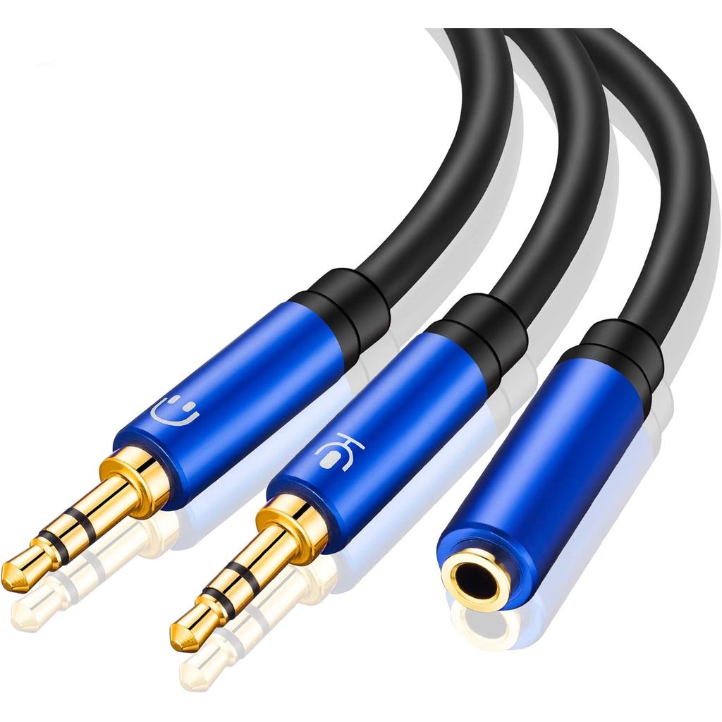 Bộ chia tai nghe Tan QY 1Ft, 3,5mm Nữ đến 2 Tai nghe nam 3,5mm Mic Audio Y Cáp chia Tai nghe điện th