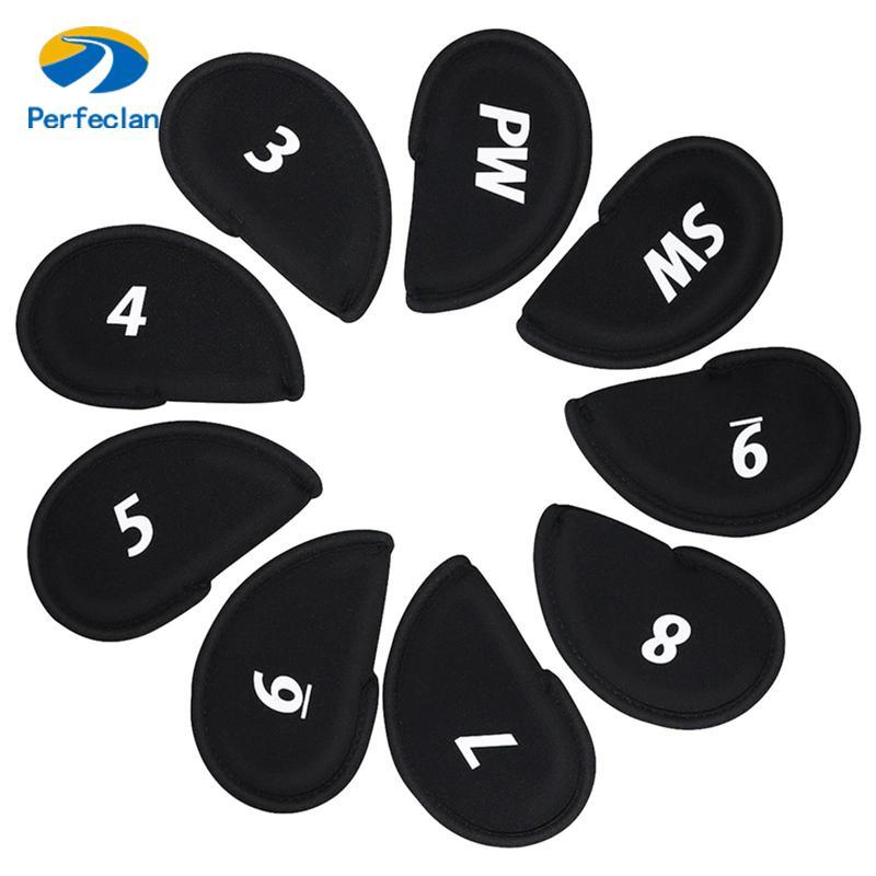 Perfeclan 9x Golf Iron Headcovers Golf Iron Covers Set, Portable 3,4,5,6,7,8,9, S, P Golfer