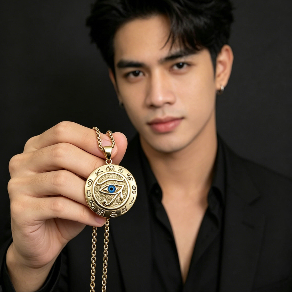 [Sản phẩm mới cổ điển] Mặt dây chuyền mắt thần Horus Ai Cập cổ đại Thổ cẩm Thủ công Con mắt của Horu