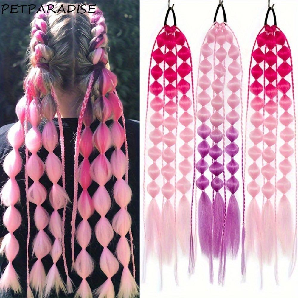 PETPARADISE Bubble Jumbo Braid, Lantern Braid Ponytail Extension Twist Braid Bulk, Hairpiece Handmad