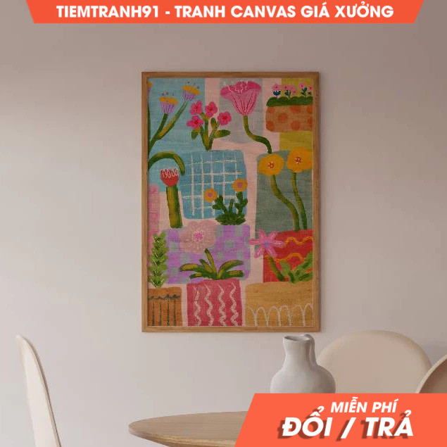 Tranh treo tường, Colorful Abstract Wall Art,Abstract Wall Art, Acrylic Art, Printable Art, tặng kèm