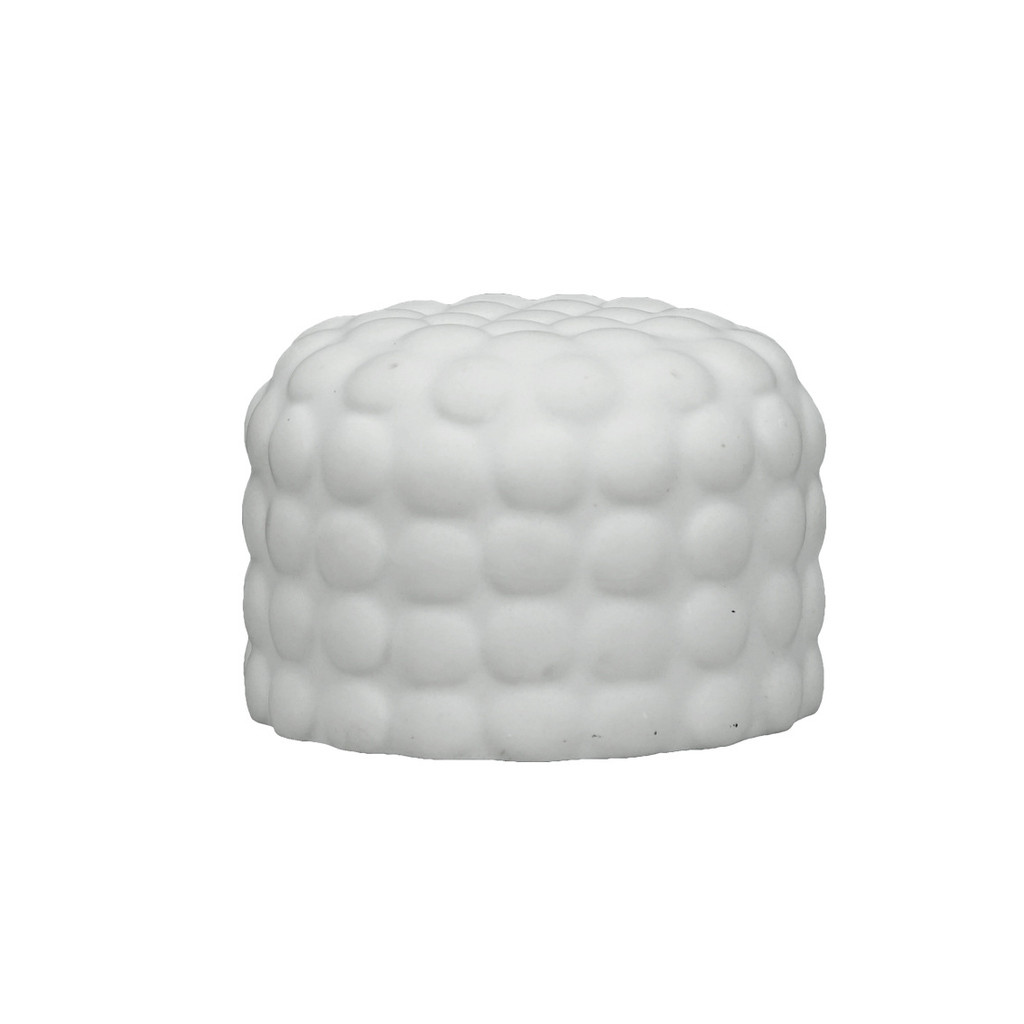 Modern minimalist white round resin craft in the shape of a yurt, creative home decor for the living