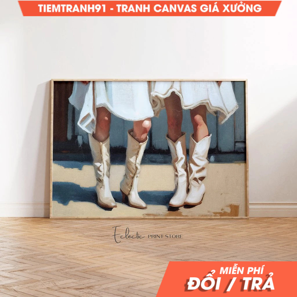 Tranh treo tường, Girly Western Wall Art Retro Oil Painting Cowgirl Poster Preppy Western Art Cowboy