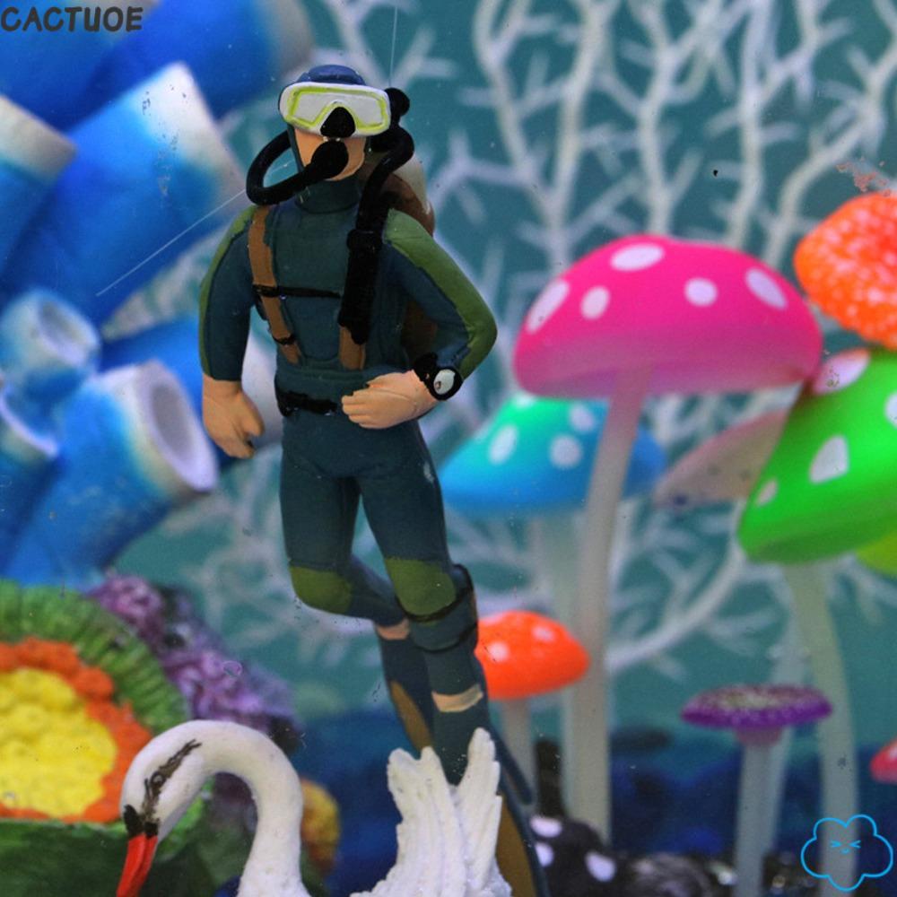 CACTUOE Bể Cá Nổi Diver, Thiết Kế Tinh Tế Màu Xanh Đậm Bể Cá Diver Trang Trí, Tư Thế Bơi Nổi Mô Phỏn