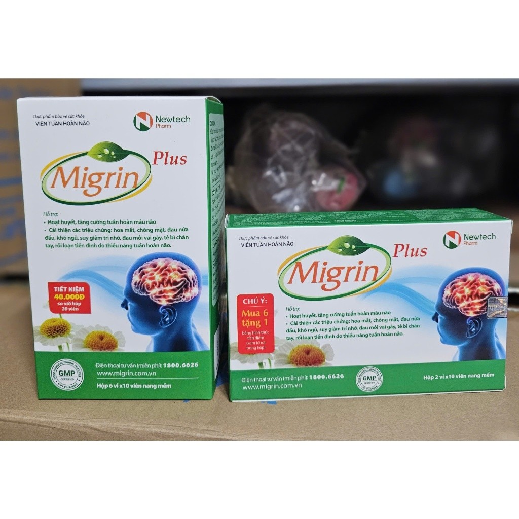 Viên hỗ trợ hoạt huyết Migrin Plus CVI - 1 hộp 20 viên - 1 hộp 60 viên