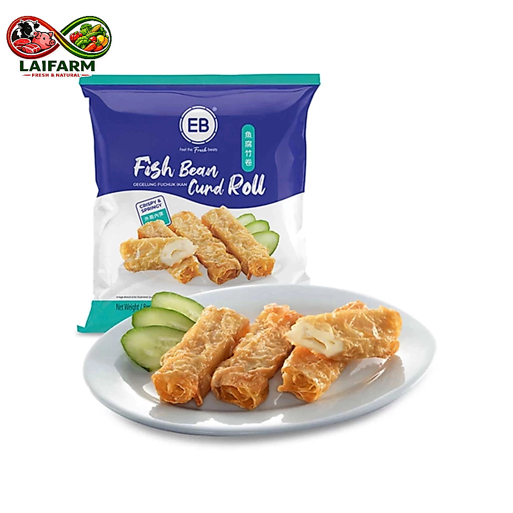 [Laifarm] Đậu Hũ Cá Cuộn EB (300g) - Topping Lẩu Haidilao, Manwah - Vỏ Giòn Nhân Dai Ngọt