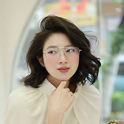 [ BOHEE ] - Kính mắt thời trang gọng kim loại cao cấp dáng mắt chữ nhật - K18