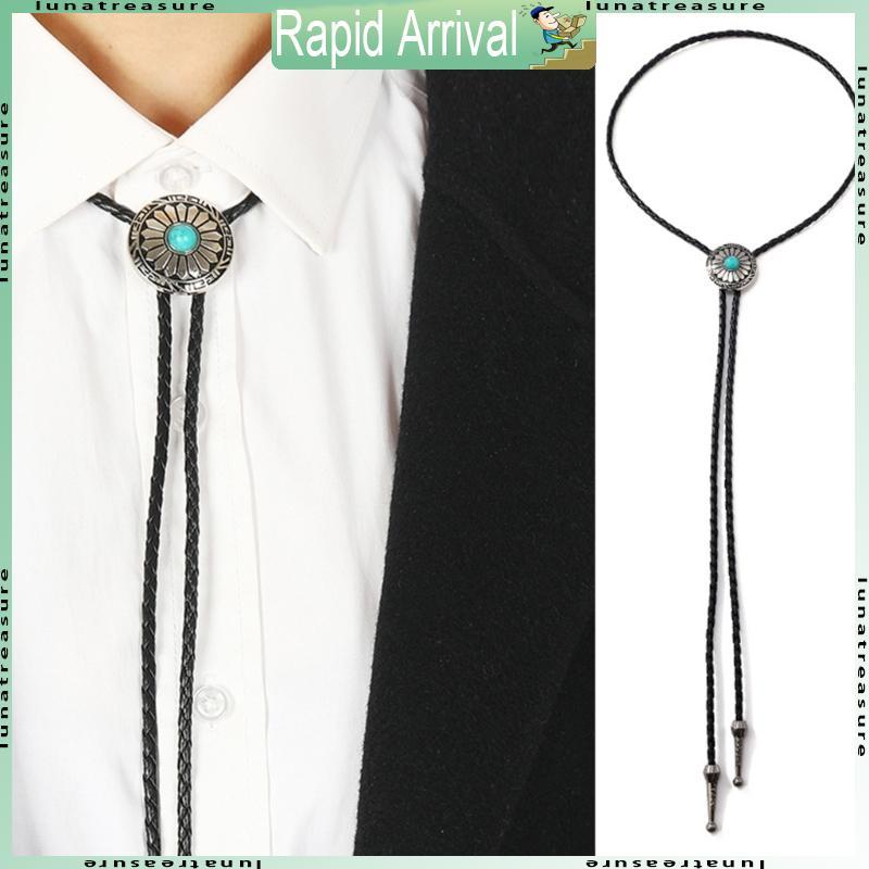 Lun Turquoise Bolo Tie Western Vintage Bolo Tie Người bản địa Mỹ Bolo Cowboy Tie