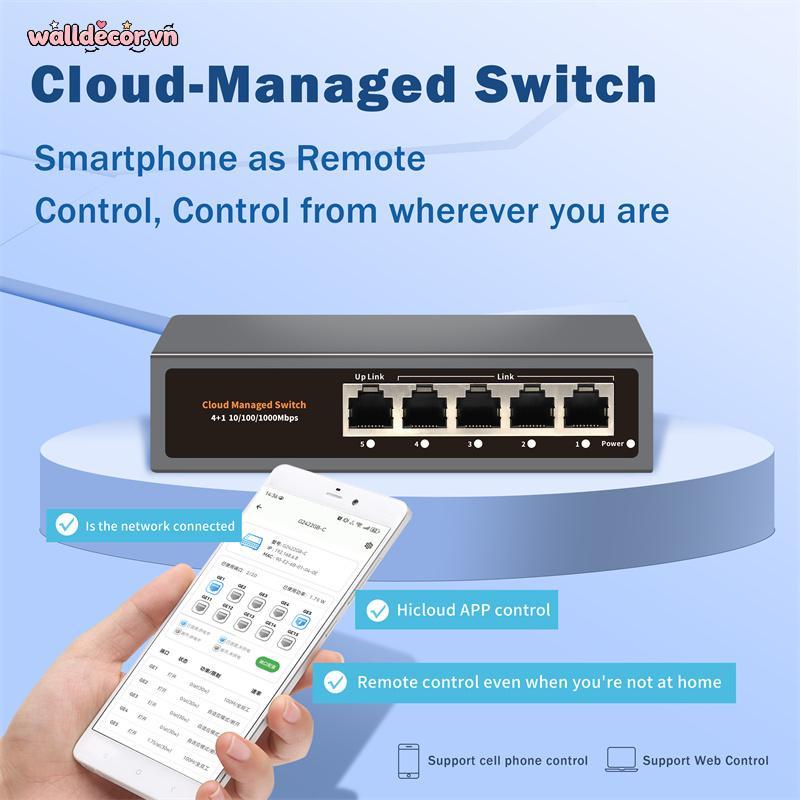 Wa Hi-S21-5G Cloud Managed Ethernet Switch, WEB / APP Cloud Managed Gigabit Ethernet Network Switch 