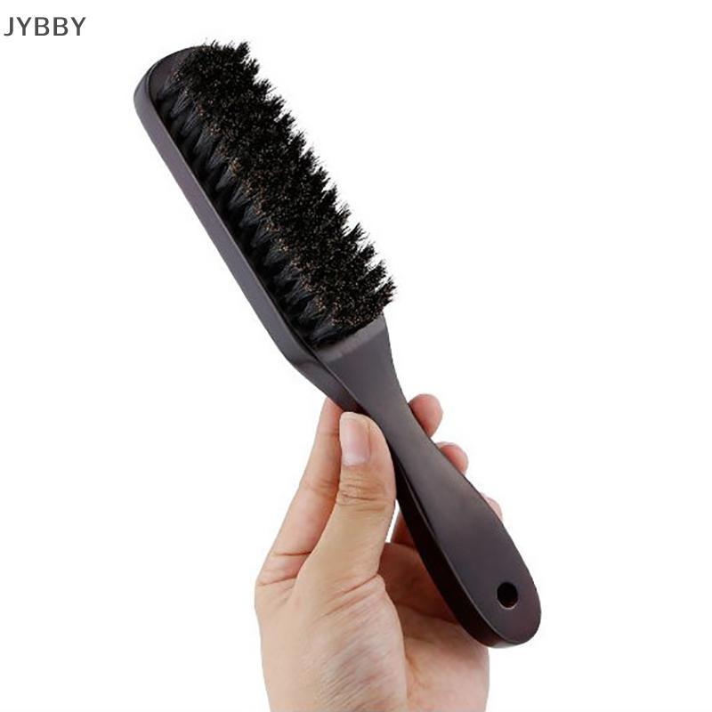 Jybby> Bàn chải tóc gỗ xử lý heo rừng lông beardb tạo kiểu tóc Detangling thẳng nâu heo rừng lông ma