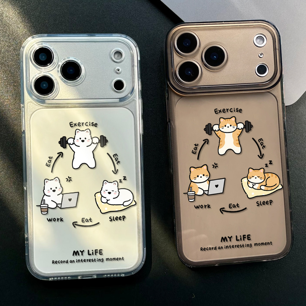 Ốp điện thoại hình mèo "My Life Cycle" ngộ nghĩnh cho iPhone 17Air / 16 / 15PLUS / 14 / 13pro Max / 