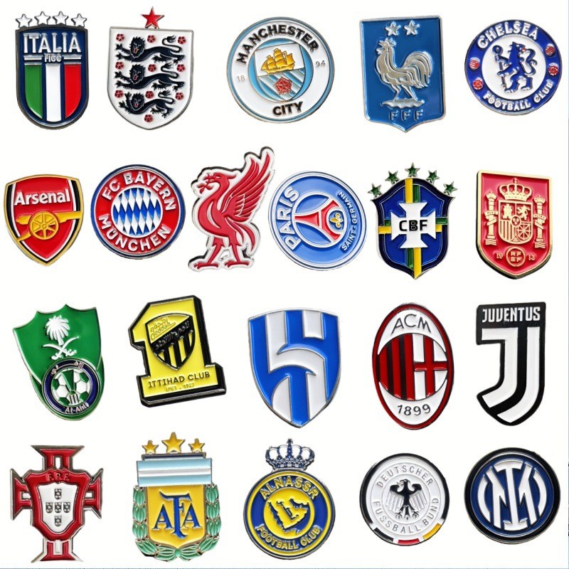 Real Madrid, Chelsea, Riyadh, Manchester City, Al-Hilal logo đội bóng đá hợp kim trâm cài huy hiệu c