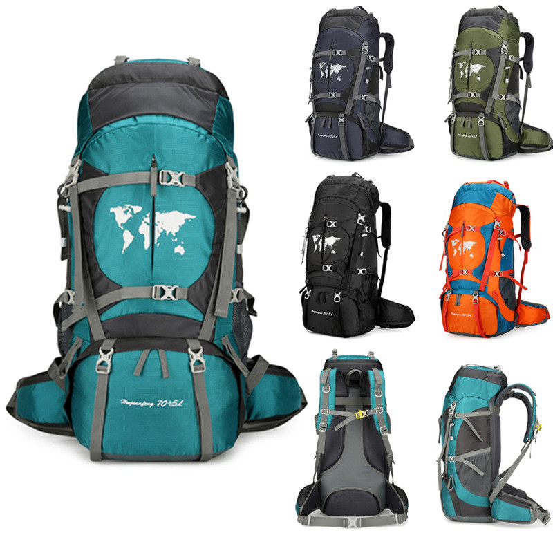 Balo Leo Núi HUJIANFENG 75L, Thoáng Khí - Balo Trekking Cắm Trại Dài Ngày Chống Nước, Có Túi Mưa - M