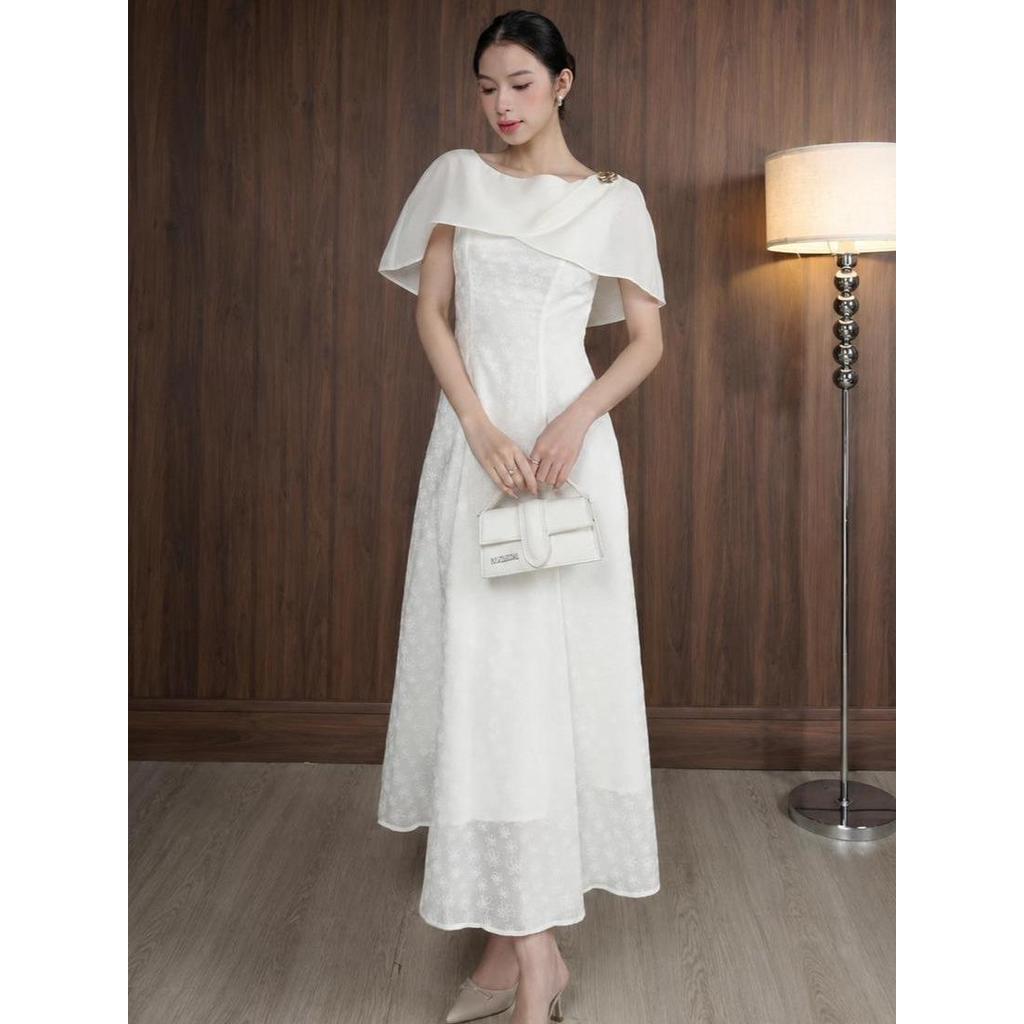 Đầm Nữ JOVEN Anthea Form A Dáng Dài Có Choàng Vai