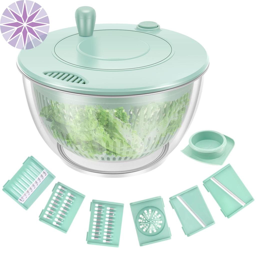 Salad Spinner Với 6 Lưỡi Đa Năng Rau Củ Quả Bát Rửa Xà Phòng Spinner Để Chuẩn Bị Salad SHOPTTKC2967