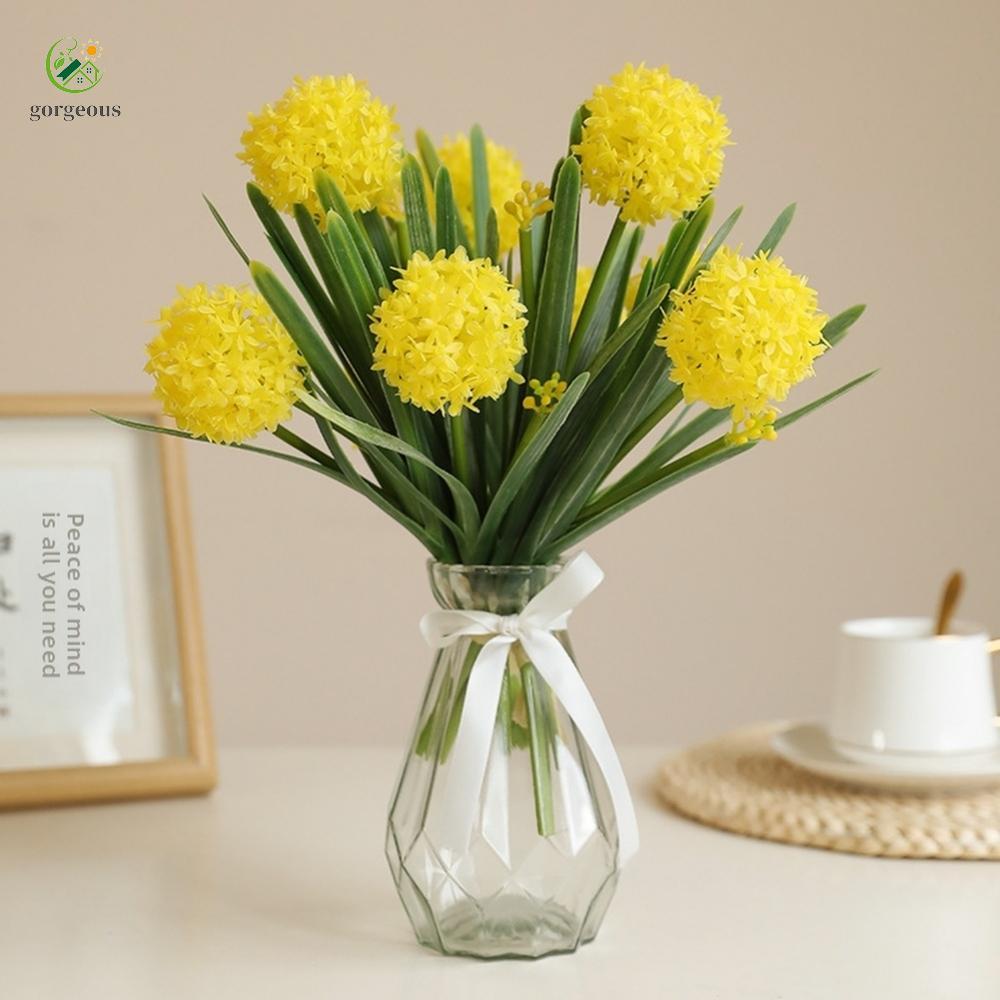 [FUXIN]3 Heads Artificial Dandelion Ball Bouquet Plastic Flower Decoration for Home Use