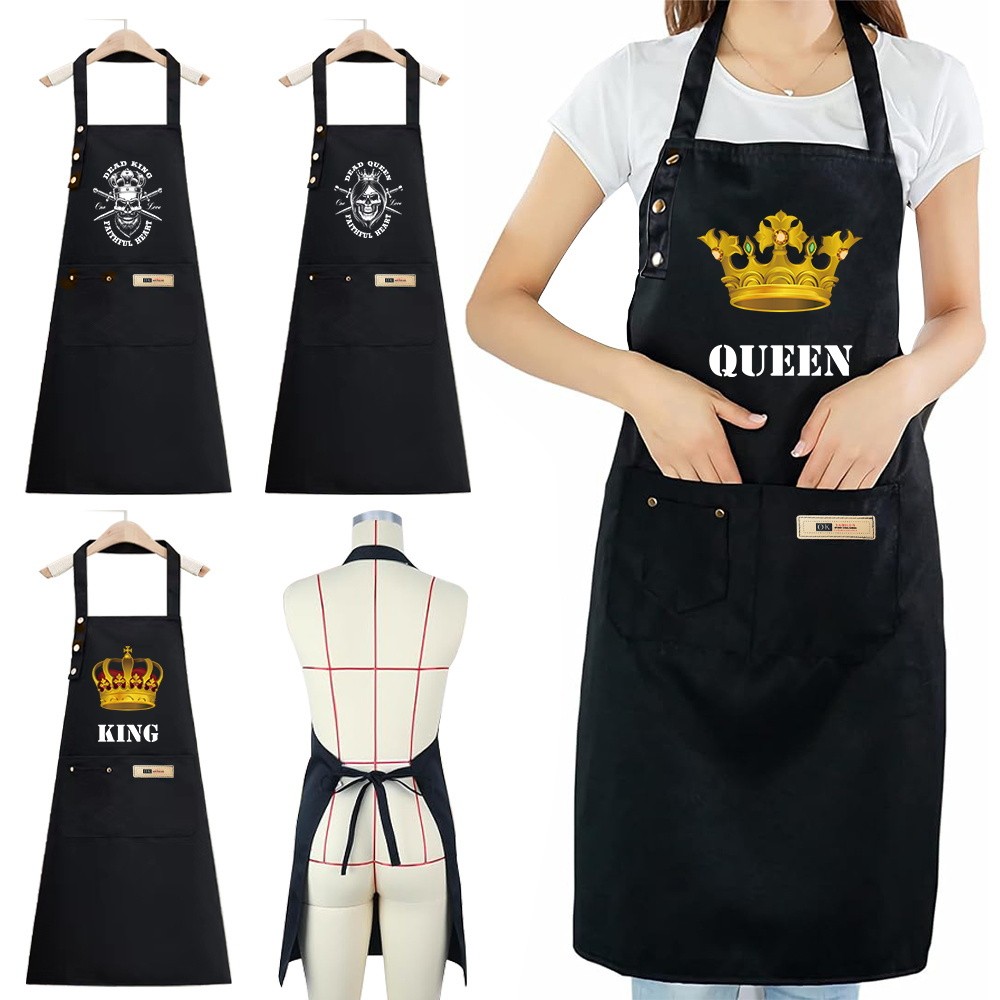 Fashion Standard Kitchen Apron With Front Pocket Elegant Design Convenient To Carry Printed With Kin