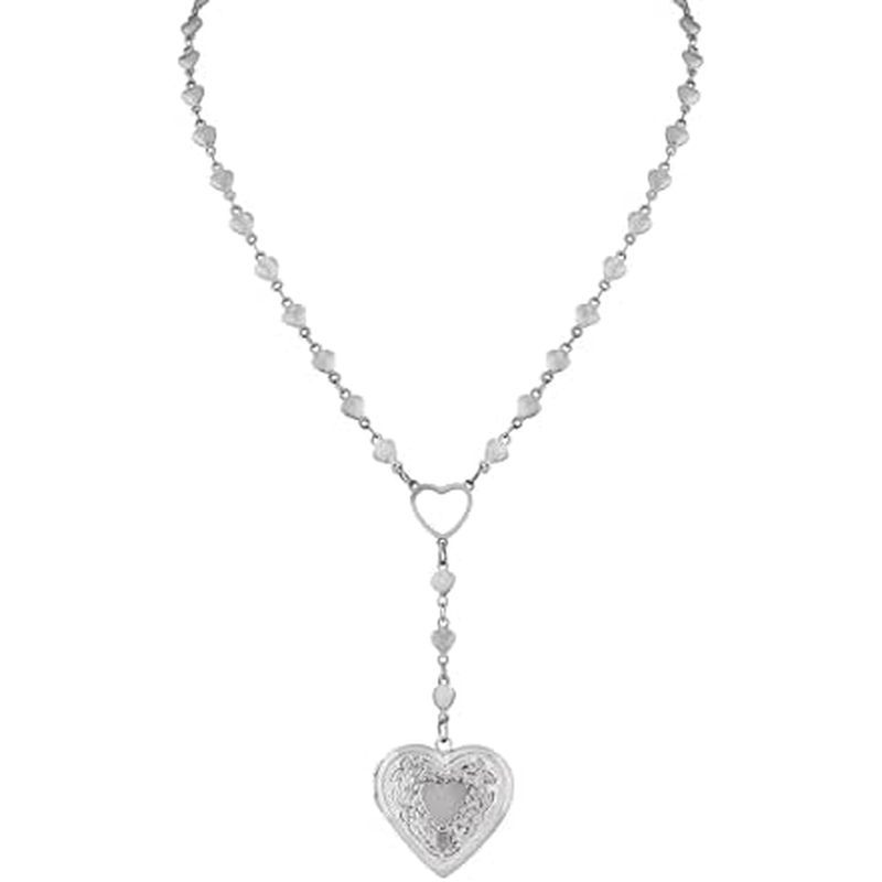 Vòng cổ Sacina Goth Dainty Heart Locket, Vòng cổ cổ cổ điển Gothic Emo Punk Grunge, Trang sức Goth, 