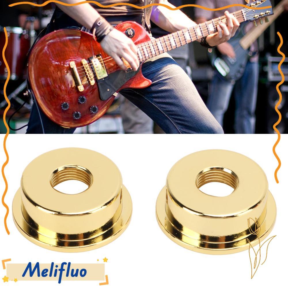 MELIFLUO 2 Chiếc Đàn Guitar Điện Jack Cover, Đĩa Đàn Guitar Điện Tròn Kim Loại, Cao Cấp Màu Vàng Đầu