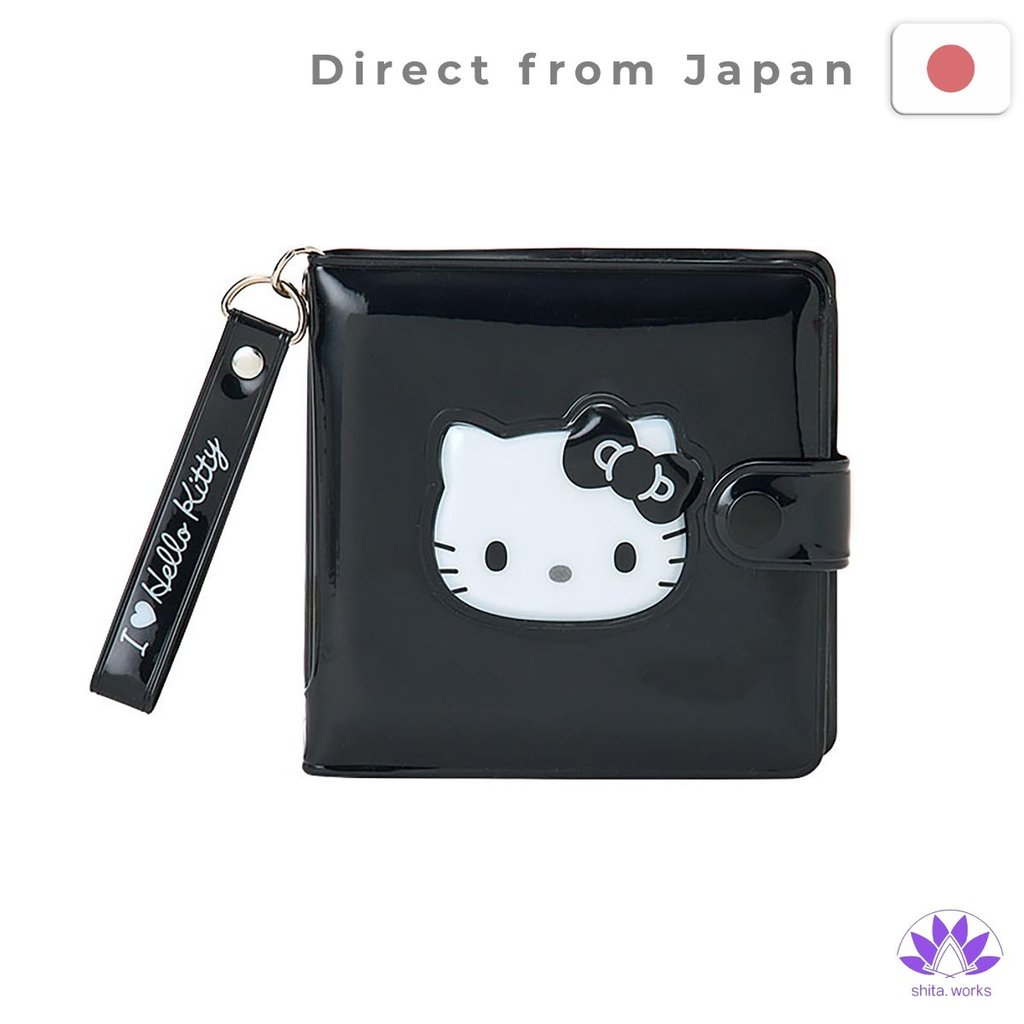 Ví nhựa Sanrio (SANRIO) (Tôi yêu Hello Kitty) Ví Hello Kitty màu đen bằng nhựa PVC, kiểu gập đôi, p