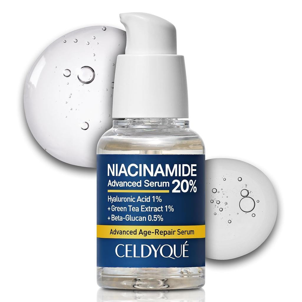 Niacinamide 20% + Hyaluronic Acid 1% Serum cho mặt có chiết xuất trà xanh - Giảm thiểu lỗ chân lông,