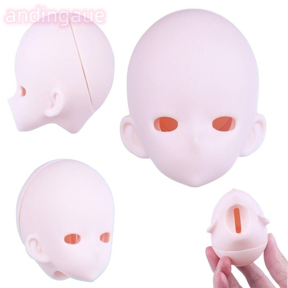 ANDIN Bjd Baby Head, PVC Openable 1 / 4 BJD Anime Headsculpt, Không Trang Điểm Da Trắng Anime-Style 