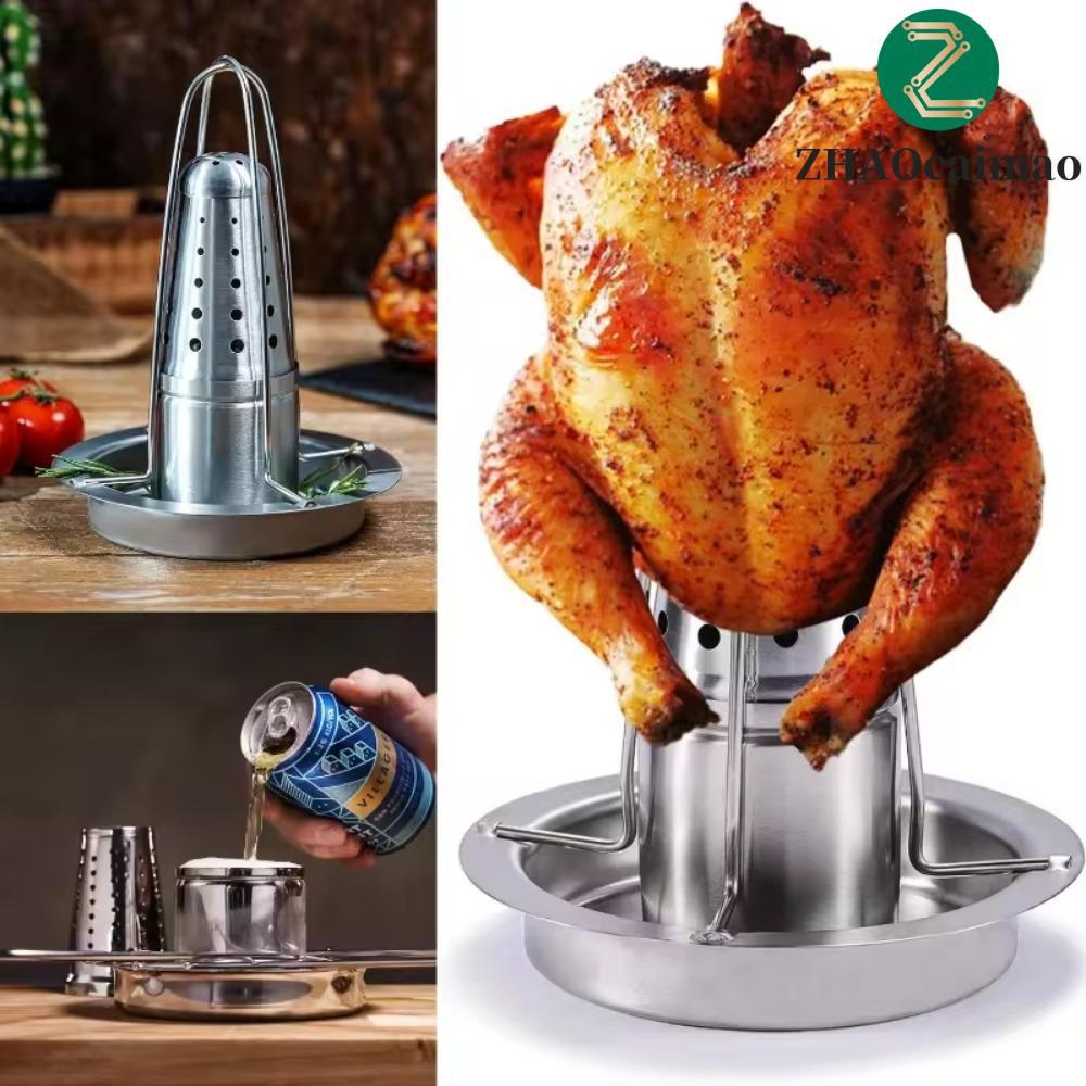 Chân đế nướng gà ZHAOCAIMAO, Giá đỡ gà nướng bằng thép không gỉ dọc, Đồ dùng nhà bếp Bền chống gỉ có