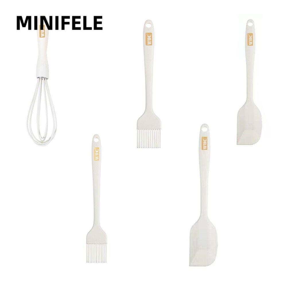 Tiện ích nhà bếp MINIFELE, Dụng cụ nấu ăn chịu nhiệt màu trắng, Thiết kế lỗ treo bền Thiết kế tiện d