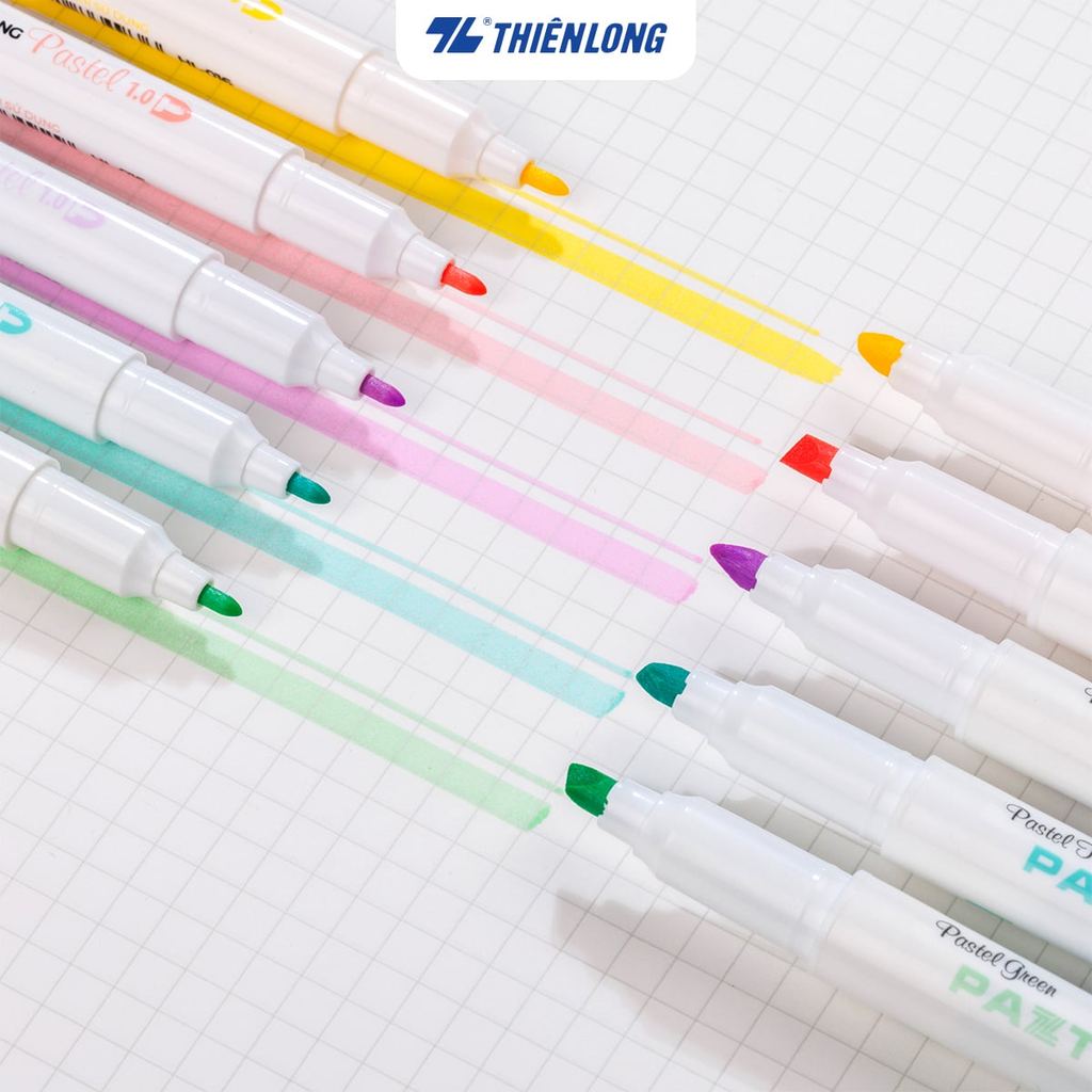 Combo 10 Bút dạ quang màu Pastel Thiên Long Pazto HL-016 - Bút dạ quang rửa được - Không để lại vết 