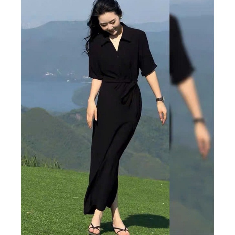 Đầm Bigsize Tú Mỡ Đầm Bigsize Nữ Thiết Kế Kiểu Sơ Mi,Trẻ Trung Đi Làm Dạo Phố Đủ Size 45-80kg DA0461 | BigBuy360 - bigbuy360.vn