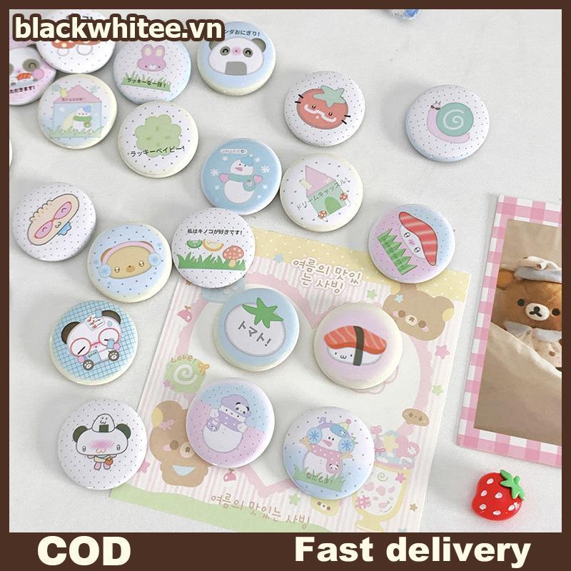 BWHTE 6 Cái Hoạt Hình Dễ Thương Mini Hoạt Hình Retro Nút Huy Hiệu Kawaii Trẻ Em Bapa Túi Đựng Cầm Ta