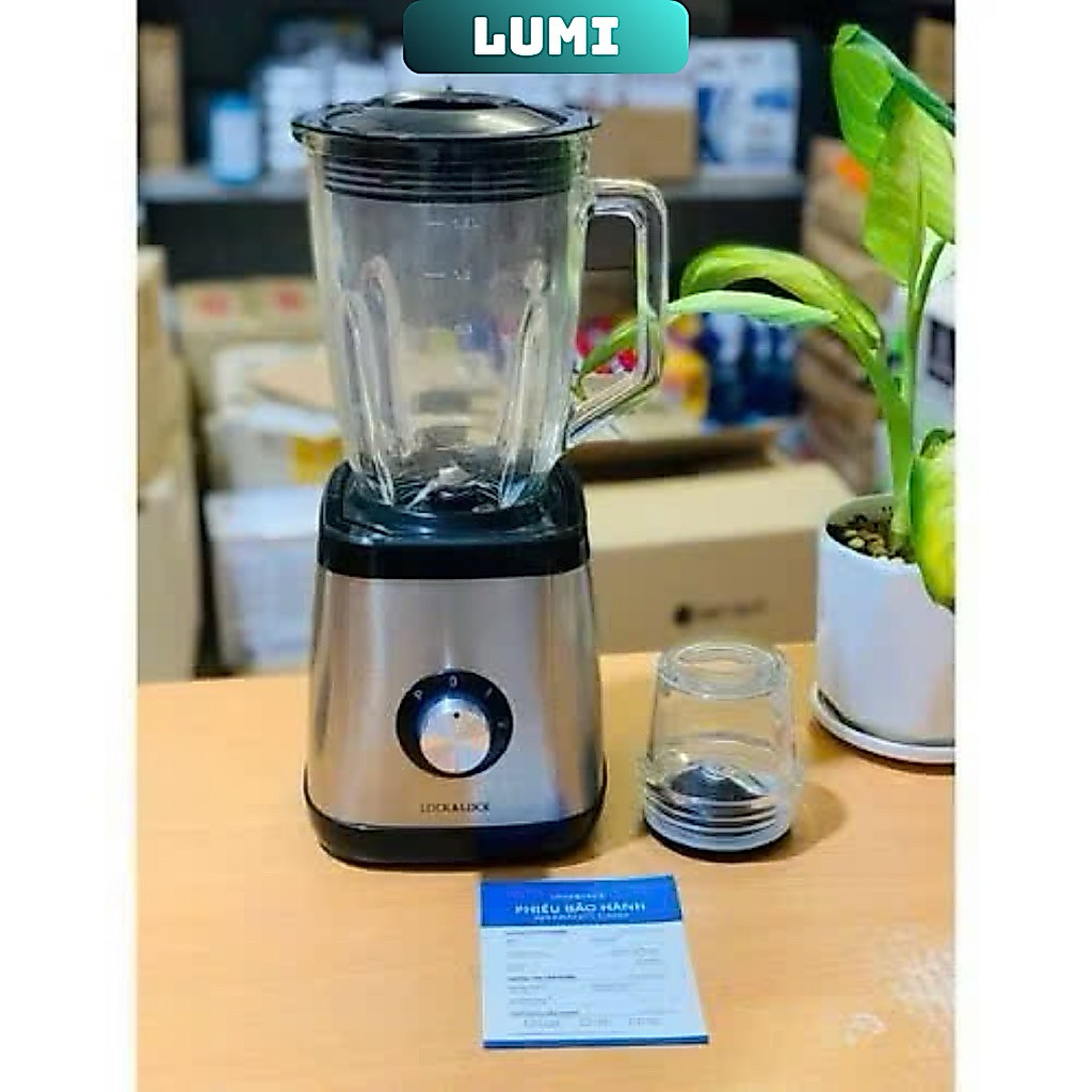 Máy Xay Sinh Tố LocknLock EJM366SLV Công Suất 600w Dung Tích 1.5L, 2 Cối  Thủy Tinh Bảo Hành Chính H