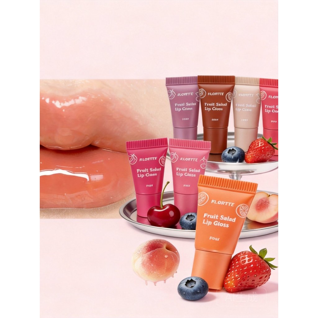 Flortte Flower Lolia Lip Oil Lip Glaze Love Tiger Oil Thủy tinh trong suốt Lip Lolia Lip Gloss Lip O