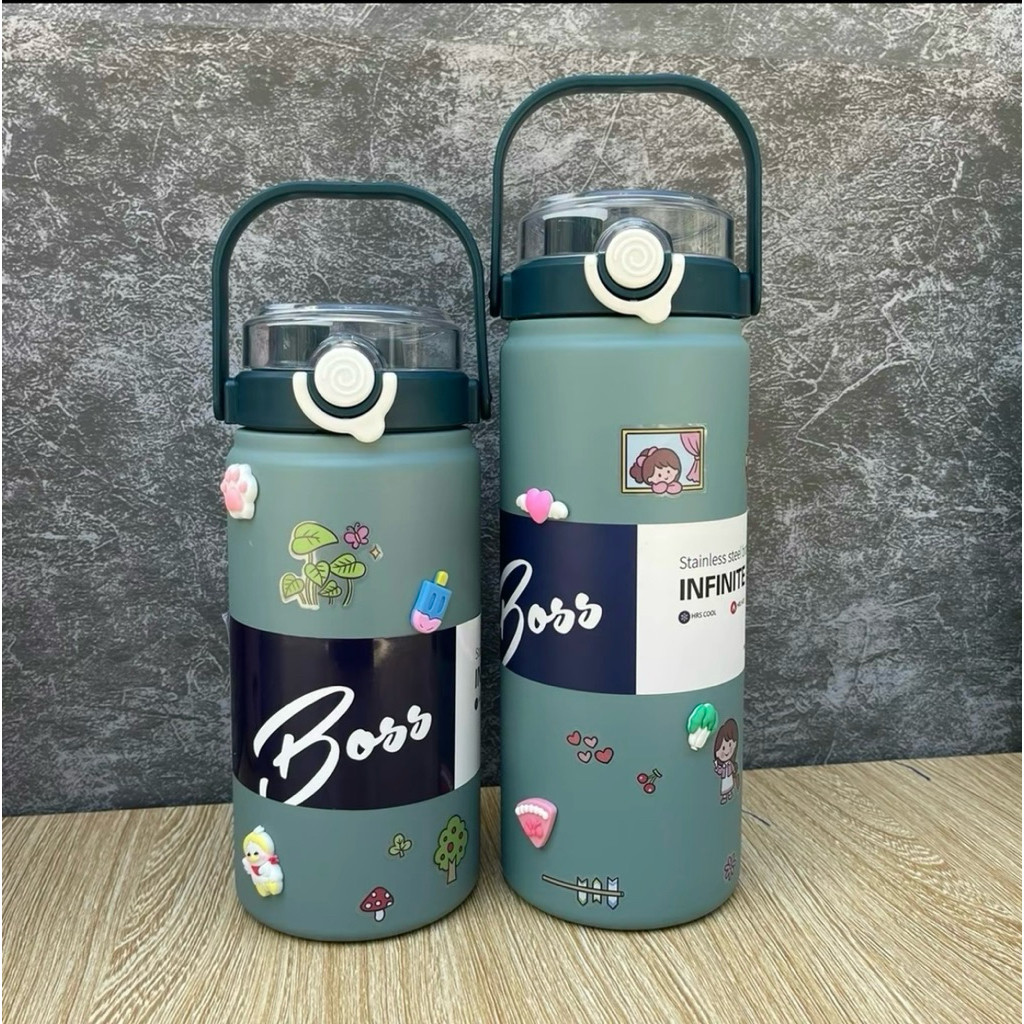 Bình Giữ Nhiệt Boss Infinite Inox 304 Cao Cấp Có Quai Xách, 1000 và 1200ml Ly Nước Giữ Nhiệt Dung Tí