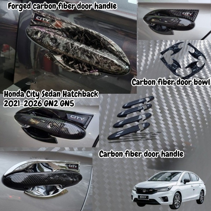 Honda City Sedan Hatchback 2021-2026 GN2 GN5 Sợi Carbon Tay Nắm Cửa Bao Bát Trang Trí Phụ Kiện Skhon