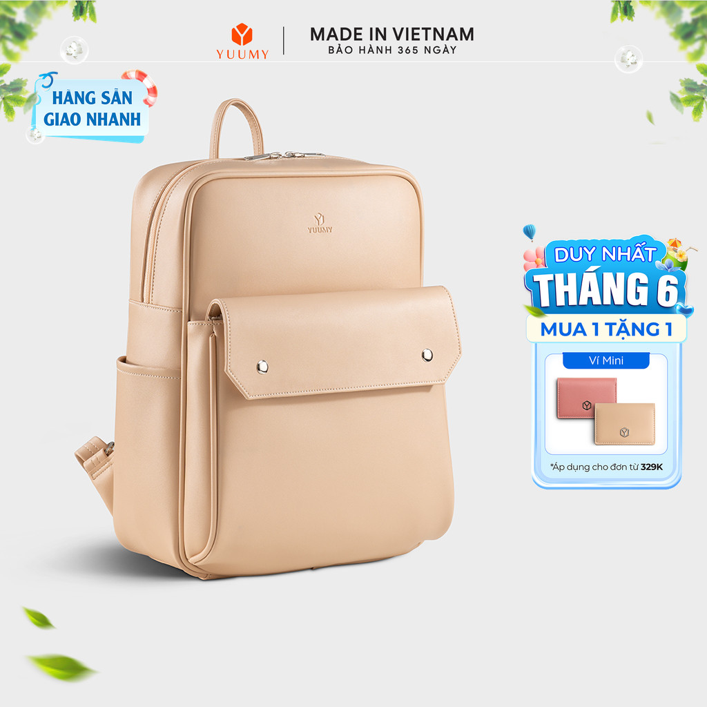 Balo Yuumy (Thời trang nữ phối ngăn cỡ trung - Balo da Seasand YBA109) Bagsmart