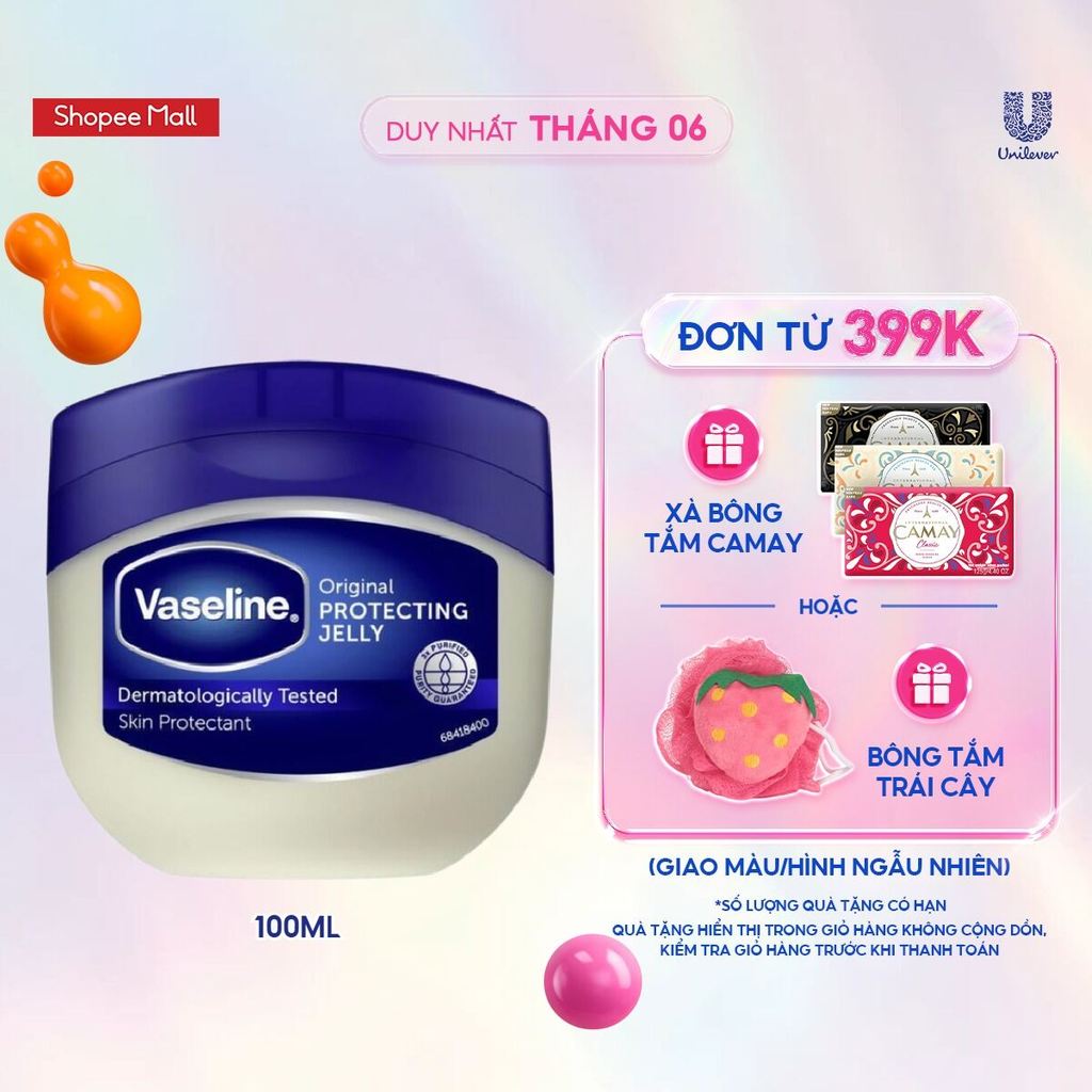 Sáp Vaseline Protecting Jelly dưỡng ẩm 100ml/85g (Chọn Original / Cacao Butter / Aloe)