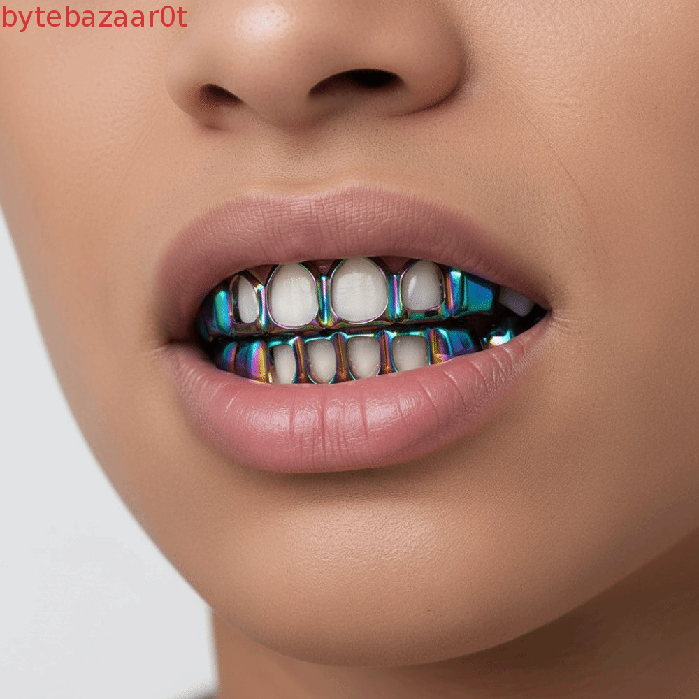 BYTEBAZAAR 2 Cái / bộ Lưới Tản Nhiệt Nha Khoa, Hip Hop Classic Charm Răng Grillz, Trang Sức Nha Khoa