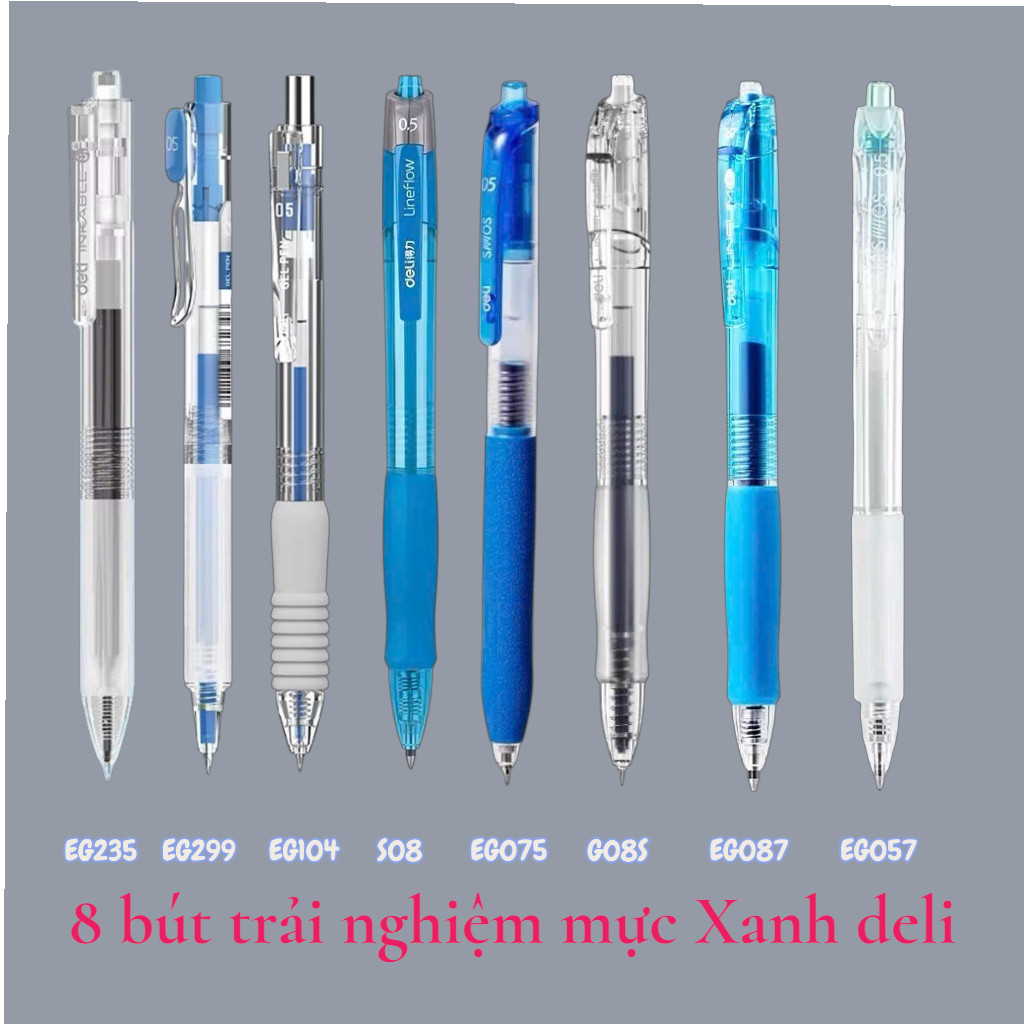 (Combo 5 - 8 cây) Bút Gel Hot Trải Nghiệm Deli Các Loại EG235, EG299 ...TNgòi 0.5mm/ 0.7mm