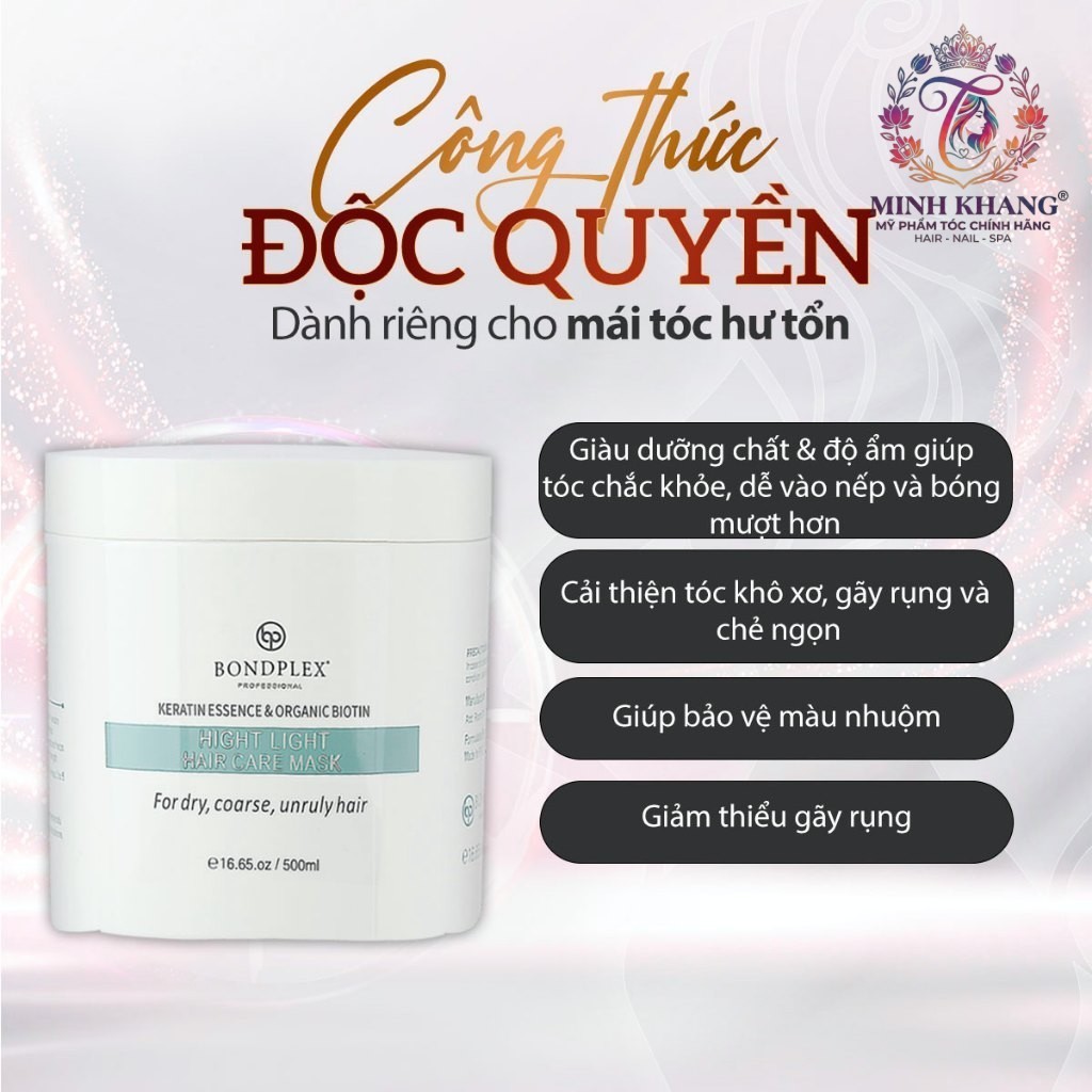 Mặt nạ dưỡng tóc Keratin cao cấp phục hồi chuyên sâu Bondplex Hair Mask Ms Group 500ml [ MK ]