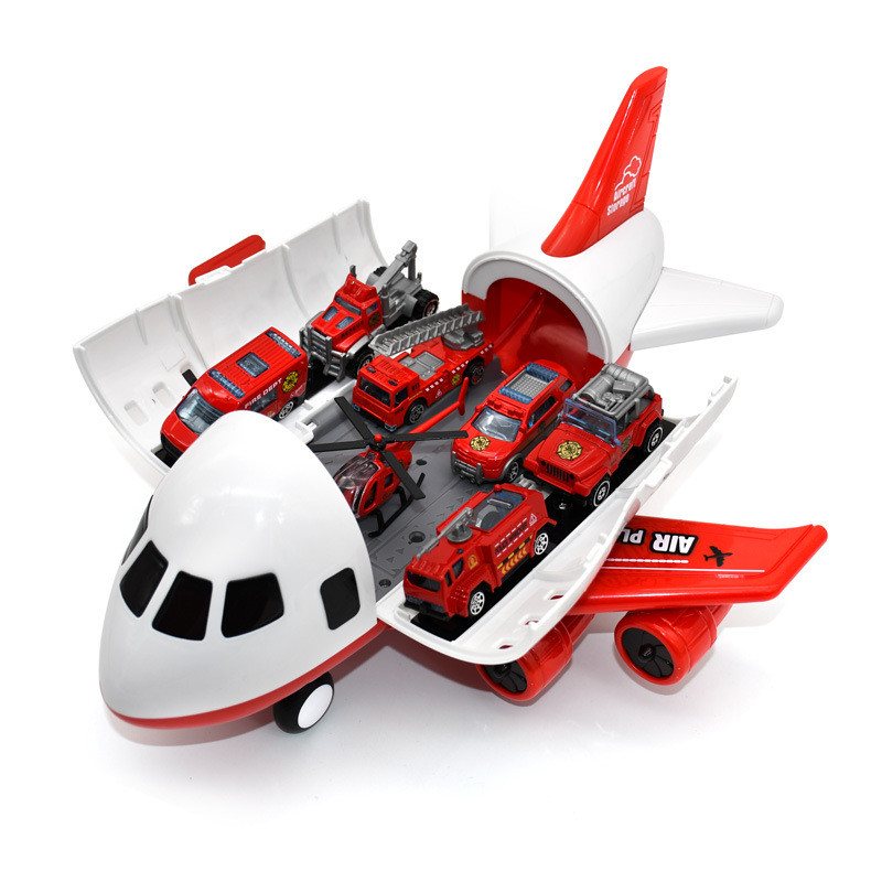 New Product~Children's airplane toy set, large passenger plane model, storable plastic airplane, ine