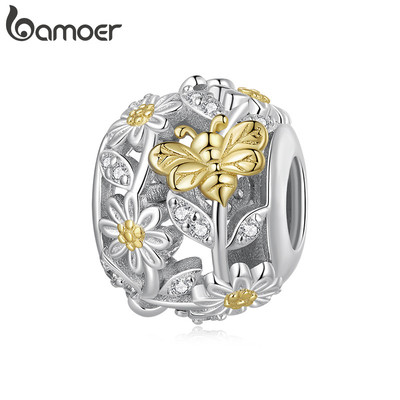 Bamoer Charm Daisy & Bee Bead Mặt dây chuyền DIY cho vòng tay Quà tặng cho nữ