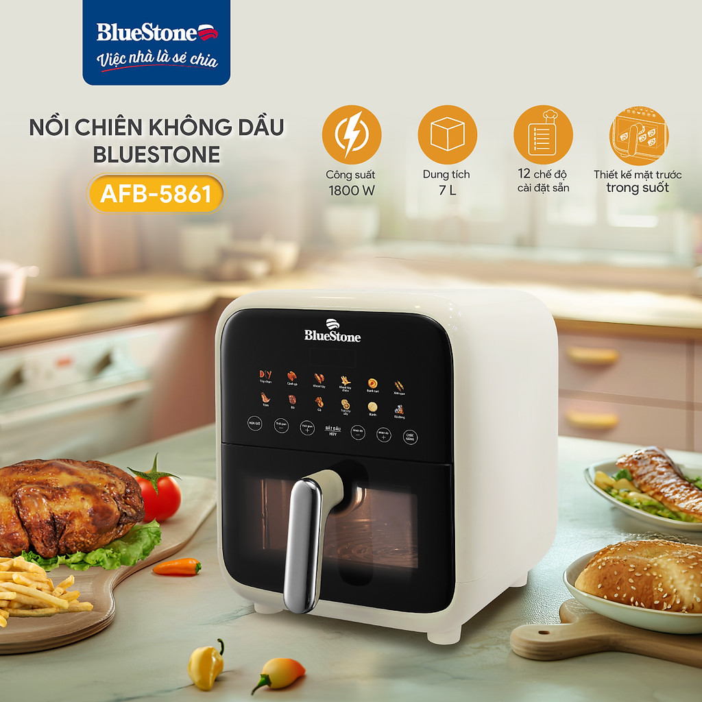 Nồi Chiên Không Dầu BlueStone AFB-5861 7 Lít 1800W
