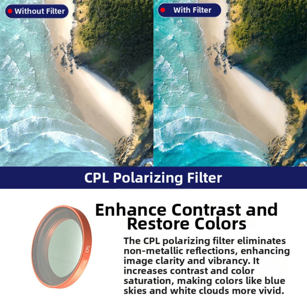 For DJI Osmo Nano Compatible Filter Set ND8 ND16 ND32 ND64 UV CPL Aluminum Frame